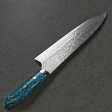 Saji Takeshi SG2 Damascus Diamond Finish Gyuto Chef Knife 240mm Blue Turquoise