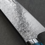 Saji Takeshi SG2 Damascus Diamond Finish Bunka Knife 180mm Blue Turquoise