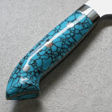 Saji Takeshi SG2 Damascus Diamond Finish Gyuto Chef Knife 210mm Blue Turquoise