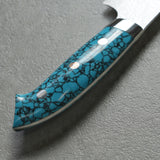 Saji Takeshi SG2 Damascus  Diamond Finish Sujihiki Knife 270mm Blue Turquoise