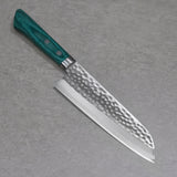 Masutani VG10 Hammered Damascus Santoku Knife 170mm Green Kokuryu