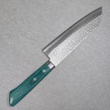 Masutani VG10 Hammered Damascus Santoku Knife 170mm Green Kokuryu