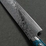 Saji Takeshi SG2 Damascus  Diamond Finish Sujihiki Knife 270mm Blue Turquoise