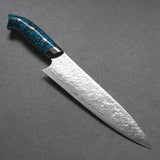 Saji Takeshi SG2 Damascus Diamond Finish Gyuto Chef Knife 210mm Blue Turquoise