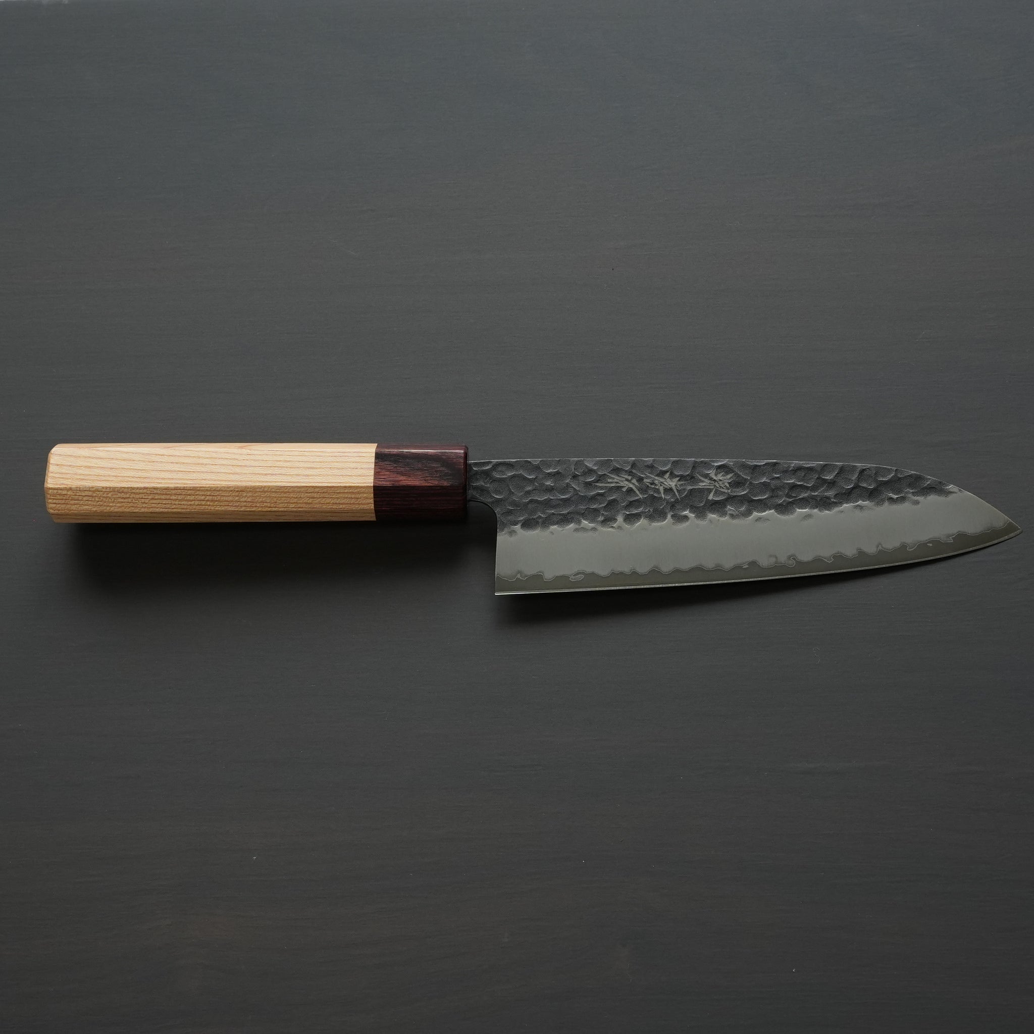 Sakai Takayuki Hammered Black Finish Aogami Super Wa Santoku Knife