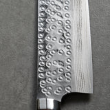 Saji Takeshi SRS13 Hammered Damascus Nakiri Knife 165mm Ironwood