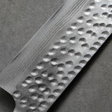 Saji Takeshi SRS13 Hammered Damascus Nakiri Knife 165mm Ironwood