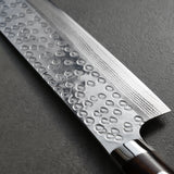 Saji Takeshi SRS13 Hammered Damascus Nakiri Knife 165mm Ironwood