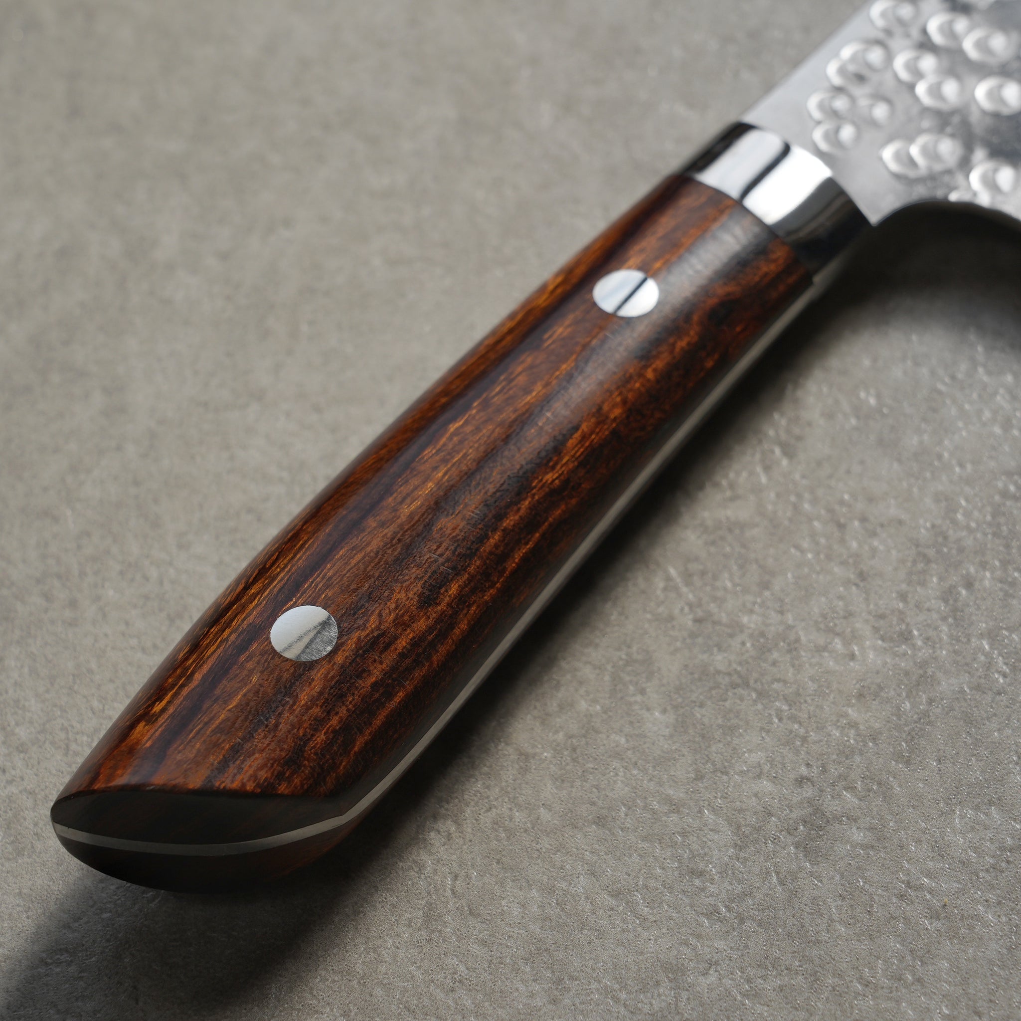 Saji Takeshi SRS13 Hammered Damascus Nakiri Knife 165mm Ironwood