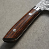 Saji Takeshi SRS13 Hammered Damascus Nakiri Knife 165mm Ironwood