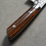 Saji Takeshi SRS13 Hammered Damascus Nakiri Knife 165mm Ironwood
