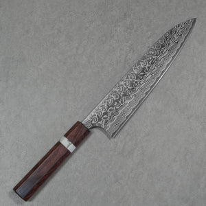 Yoshimi Kato Super Gold 2 SG2 V Damascus Gyuto Chef Knife 210mm White Turquoise Rosewood