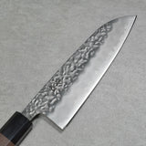 Isshin Hammered White Shirogami #1 Santoku Knife 165mm