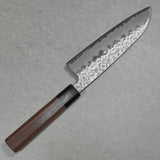 Isshin Hammered White Shirogami #1 Santoku Knife 165mm