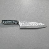 Saji Takeshi SRS13 Hammered Damascus Santoku Knife 180mm Acryl Zebra