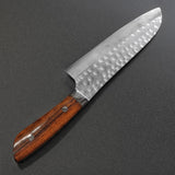 Saji Takeshi SRS13 Hammered Damascus Santoku Knife 180mm Ironwood