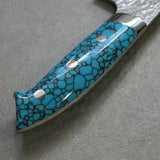 Saji Takeshi SG2 Damascus Diamond Finish Gyuto Chef Knife 240mm Blue Turquoise