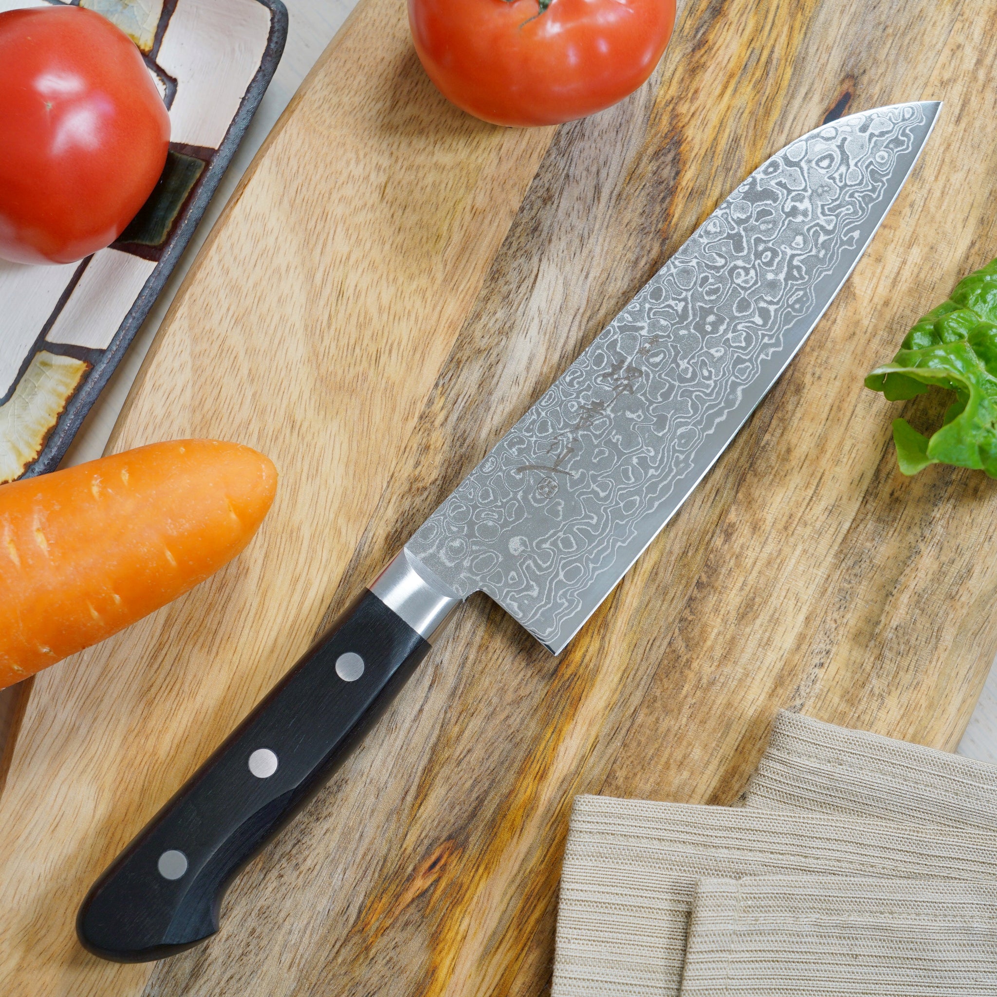 Sakai Takayuki AUS10 45 Layers Mirror Damascus Santoku Knife 170mm