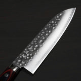 KATO SG2 Hammered Santoku Kitchen Knife 175mm Red Handle