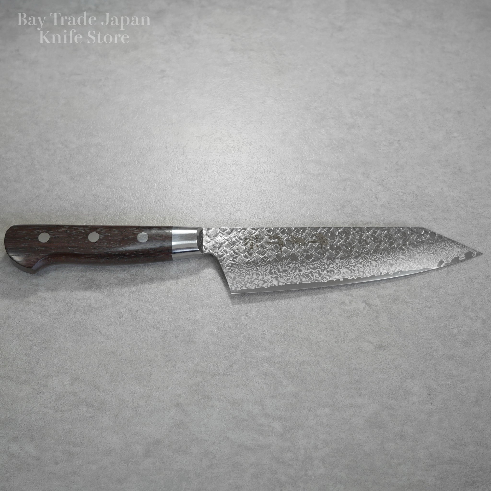 Sakai Takayuki SPG2 Hammered Damascus Kengata Santoku Knife 160mm