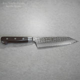 Sakai Takayuki SPG2 Hammered Damascus Kengata Santoku Knife 160mm