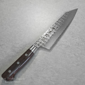 Sakai Takayuki SPG2 Hammered Damascus Kengata Santoku Knife 160mm
