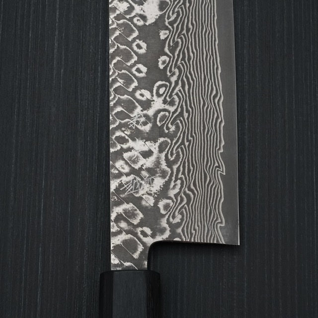 Yoshimi Kato Super Gold 2 SG2 V-shape Black Damascus Nakiri Knife