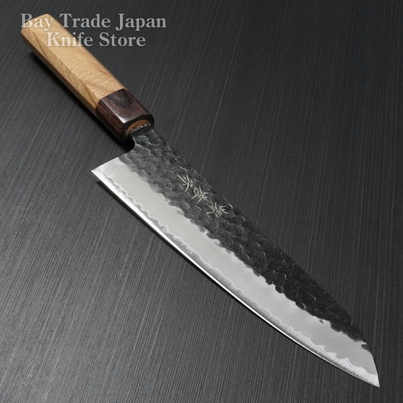 Sakai Takayuki Hammered Black Finish Aogami Super Wa Gyuto