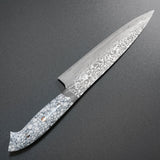 Saji Takeshi SG2 Super Gold 2 Damascus Gyuto Knife 210mm White Turquoise