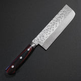 Yoshimi Kato SG2 Hammered Nakiri Kitchen Knife 165mm Red Handle