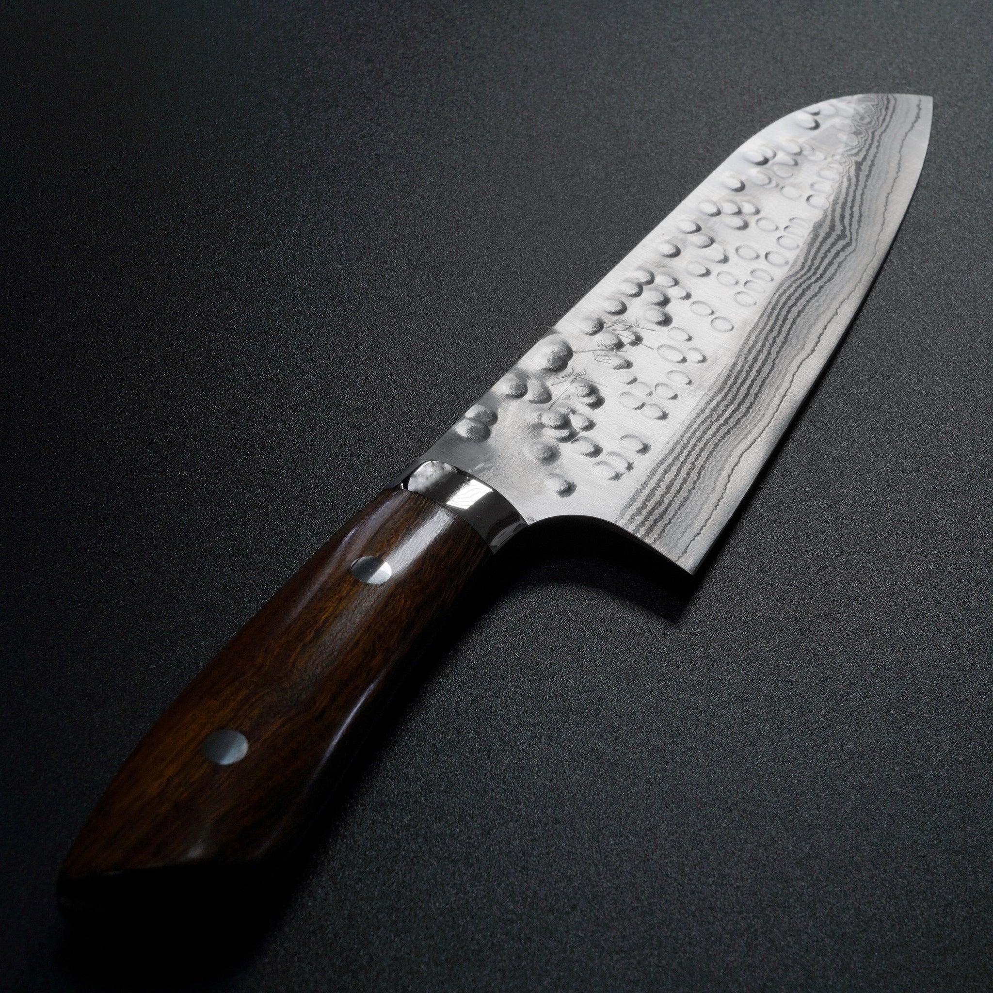 Saji Takeshi SRS13 Hammered Damascus Santoku Knife 180mm Ironwood – Bay  Trade Japan Knife Store