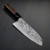 Saji Takeshi SG2 Black Damascus Santoku Knife 180mm Rosewood