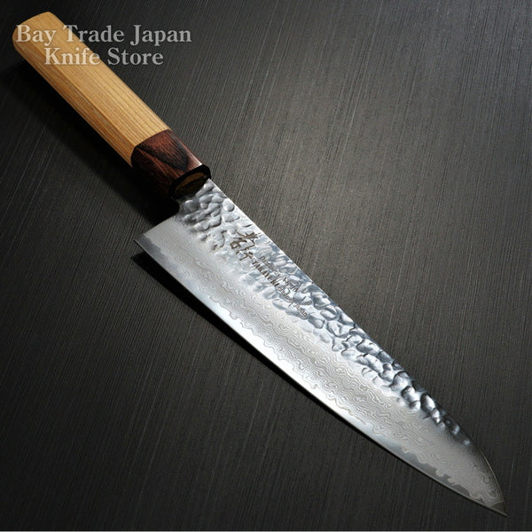 Sakai Takayuki 33-Layer Damascus Hammered VG10 Wa Gyuto Knife 210mm