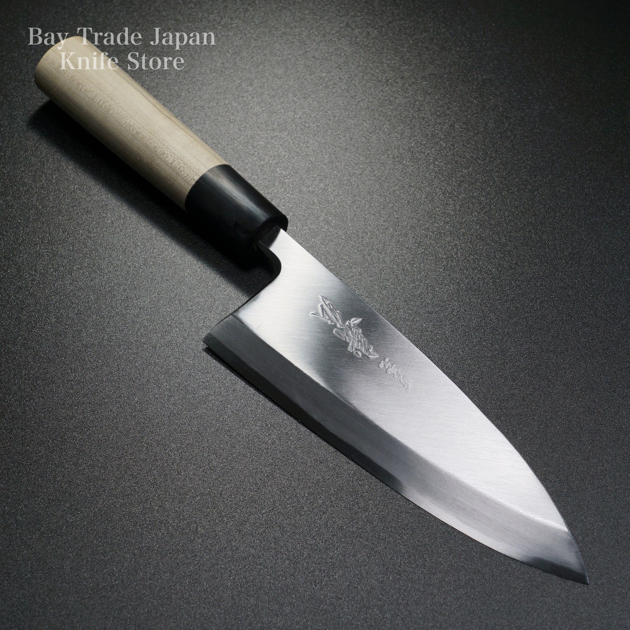 Syosaku Japanese Sushi Fillet Chef Knife Shiroko(White Steel)-No.2 D-Shape Magnolia Wood Handle, Deba 6.5-Inch (165mm)