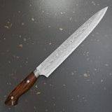 Yuta Katayama Super Gold 2 Damascus Sujihiki Knife 270mm Ironwood