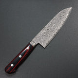 Kato Yoshimi VG10 Nickel Damascus Black Finish Santoku Knife 175mm