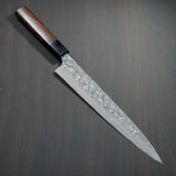 Saji Takeshi SG2 Black Damascus Sujihiki Knife 240mm Rosewood
