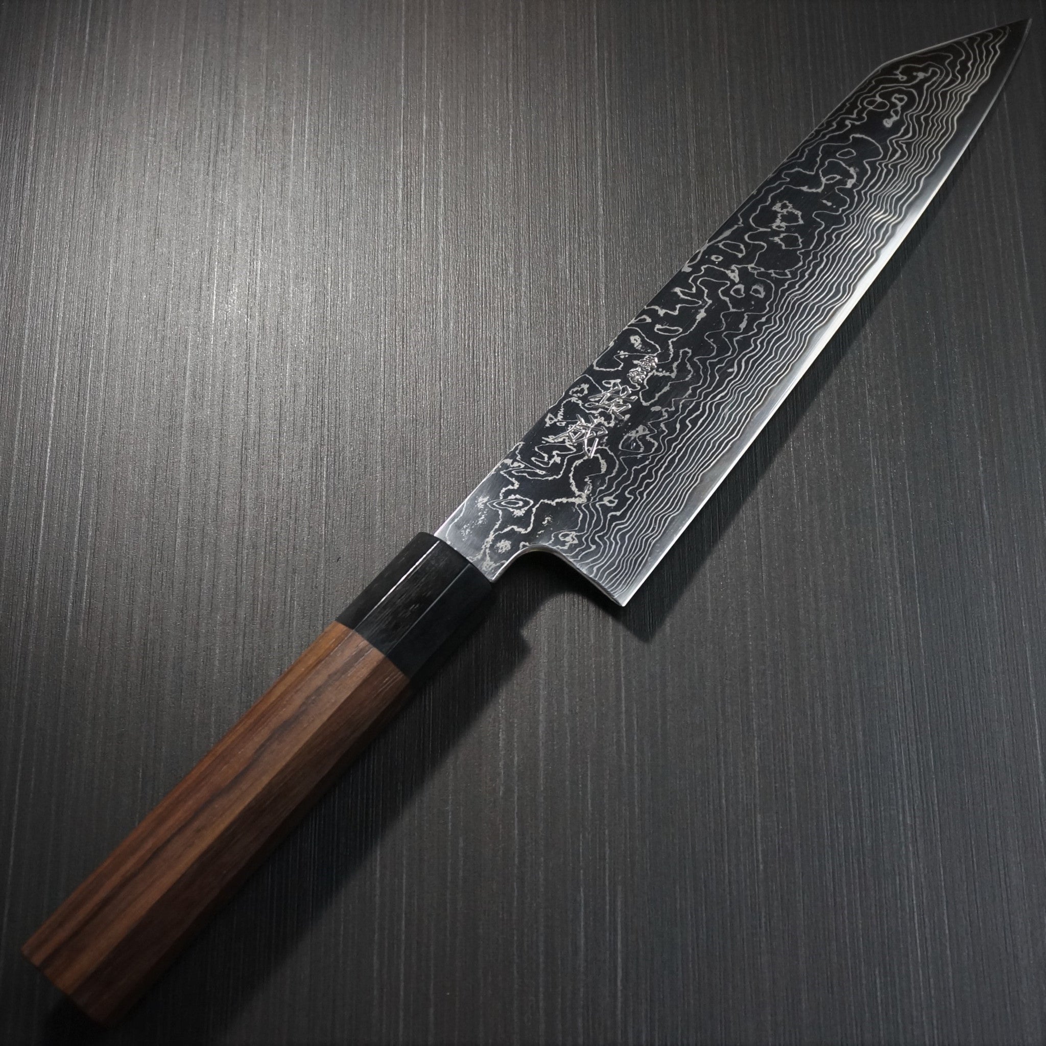 KATO HSS SG2 Super Gold 2 Black V Damascus Santoku Kitchen Knife