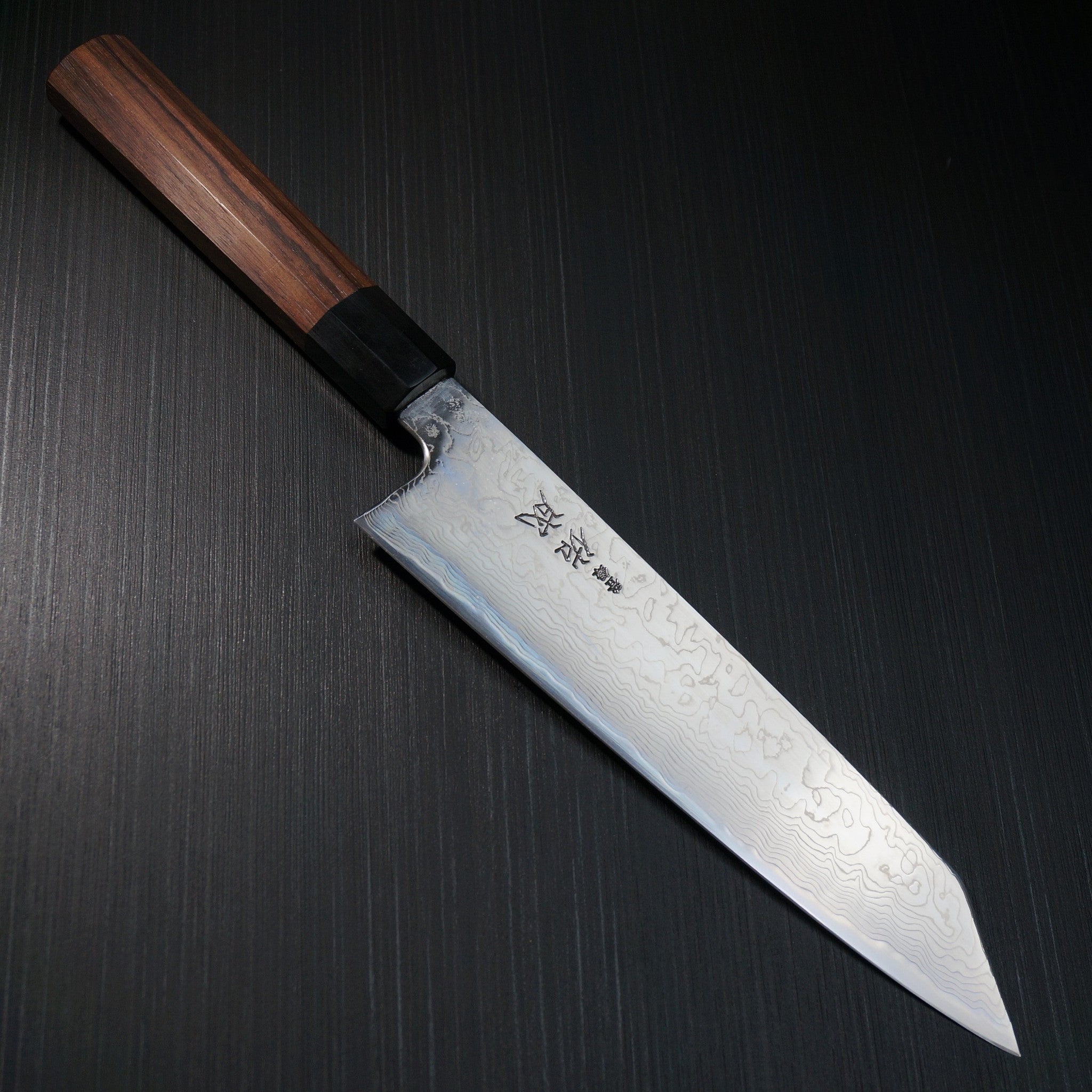 SpitJack Chef Knife. Japanese Damascus Feather Design Kitchen
