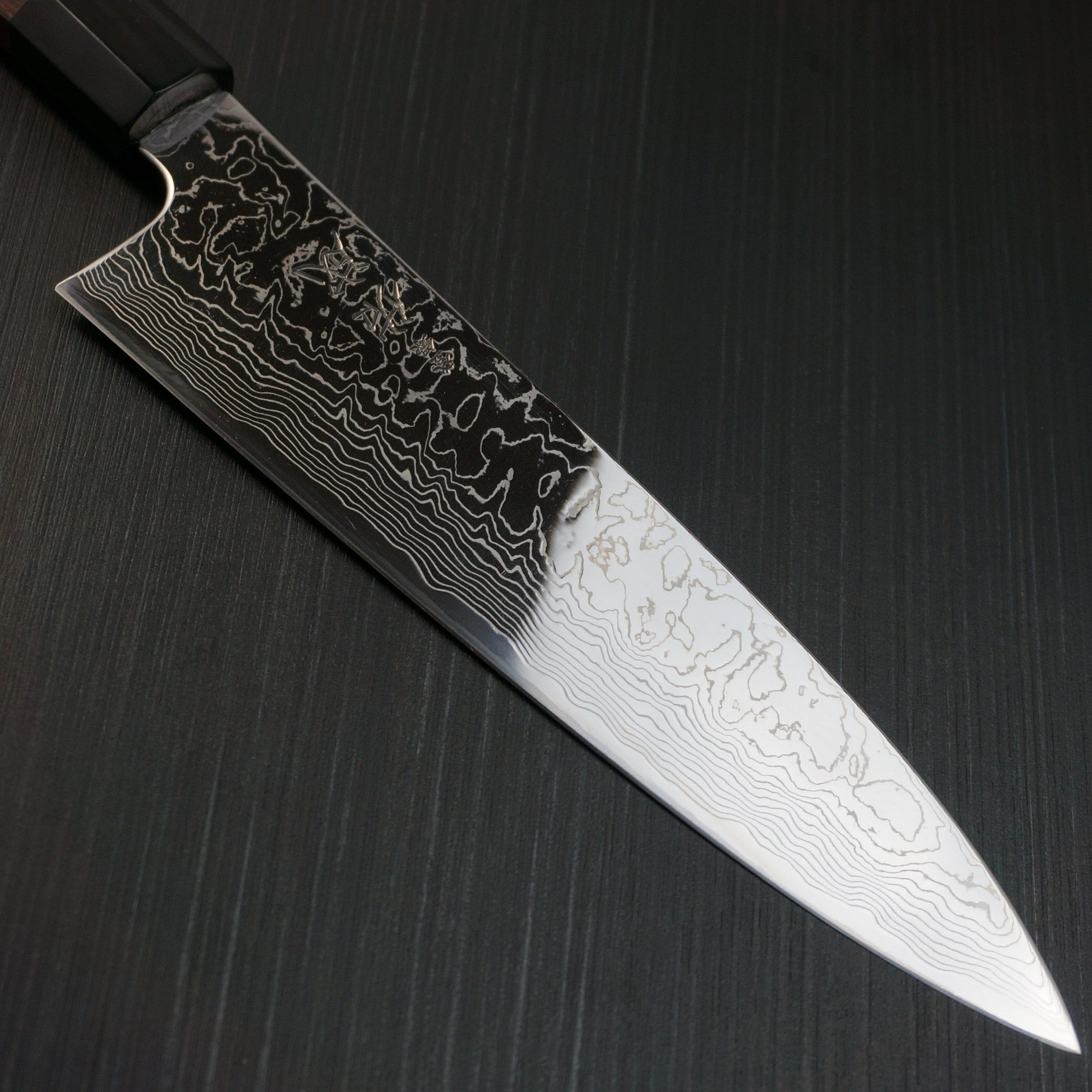 SUKENARI Damascus Super Gold 2 Wa Gyuto Knife 210mm Water Buffalo