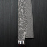 Yoshimi Kato Super Gold 2 SG2 V-shape Black Damascus Santoku Knife Red Handle
