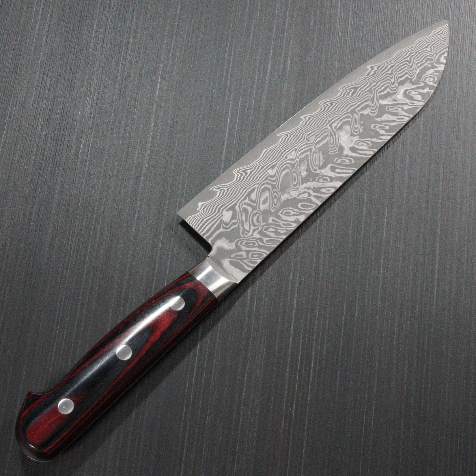 KATO HSS SG2 Super Gold 2 Black V Damascus Santoku Kitchen Knife