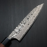 Yoshimi Kato Super Gold 2 SG2 V-shape Black Damascus Gyuto Chef Knife 180mm Honduras Rosewood
