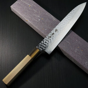 Sakai Takayuki Hammered 45 Layers Damascus Wa-Gyuto Chef Knife 210mm
