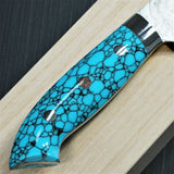 Saji Takeshi SG2 Super Gold 2 Damascus Petty Knife 150mm Blue Turquoise