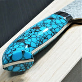 Saji Takeshi SG2 Super Gold 2 Damascus Petty Knife 150mm Blue Turquoise