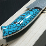 Saji Takeshi SG2 Super Gold 2 Damascus Petty Knife 150mm Blue Turquoise
