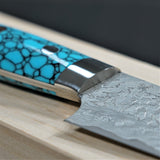 Saji Takeshi SG2 Super Gold 2 Damascus Petty Knife 150mm Blue Turquoise