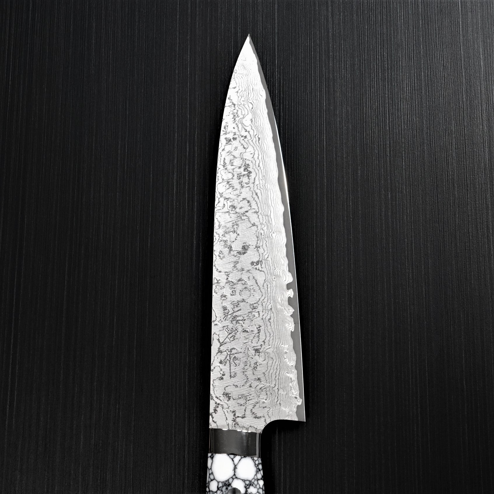 Takoizu Gyuto 8 Damascus Steel Chef Knife, Turquoise White