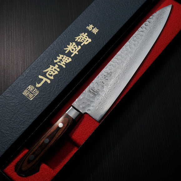 Isshin Hammered 17 Layers Damascus VG10 Chef Knife 240mm